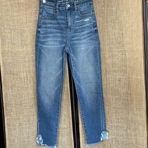 Womens Juniors AMERICAN EAGLE Curvy Super High-Rise Jegging Crop 0 S Short jeans